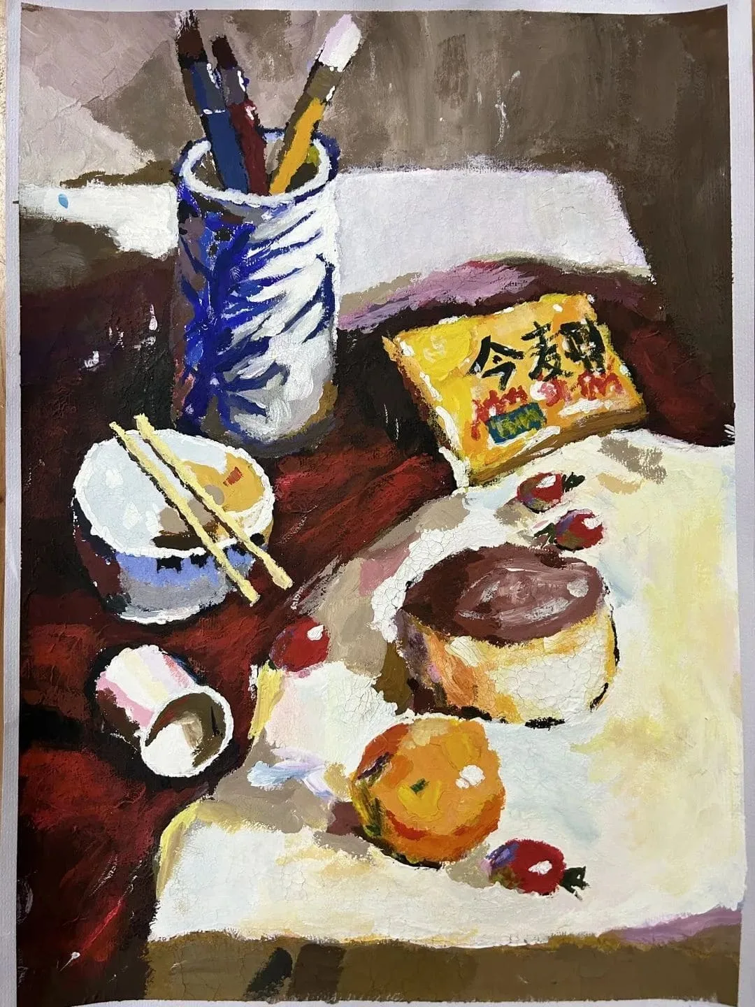美！高新计算机学子水粉画作品大赏 - 图4